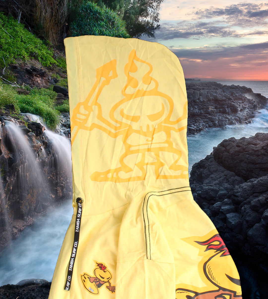 Warrior Wax Surfer Long Sleeve Hooded Shirt - Pastel Yellow