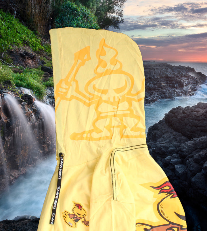 Warrior Wax Surfer Long Sleeve Hooded Shirt - Pastel Yellow