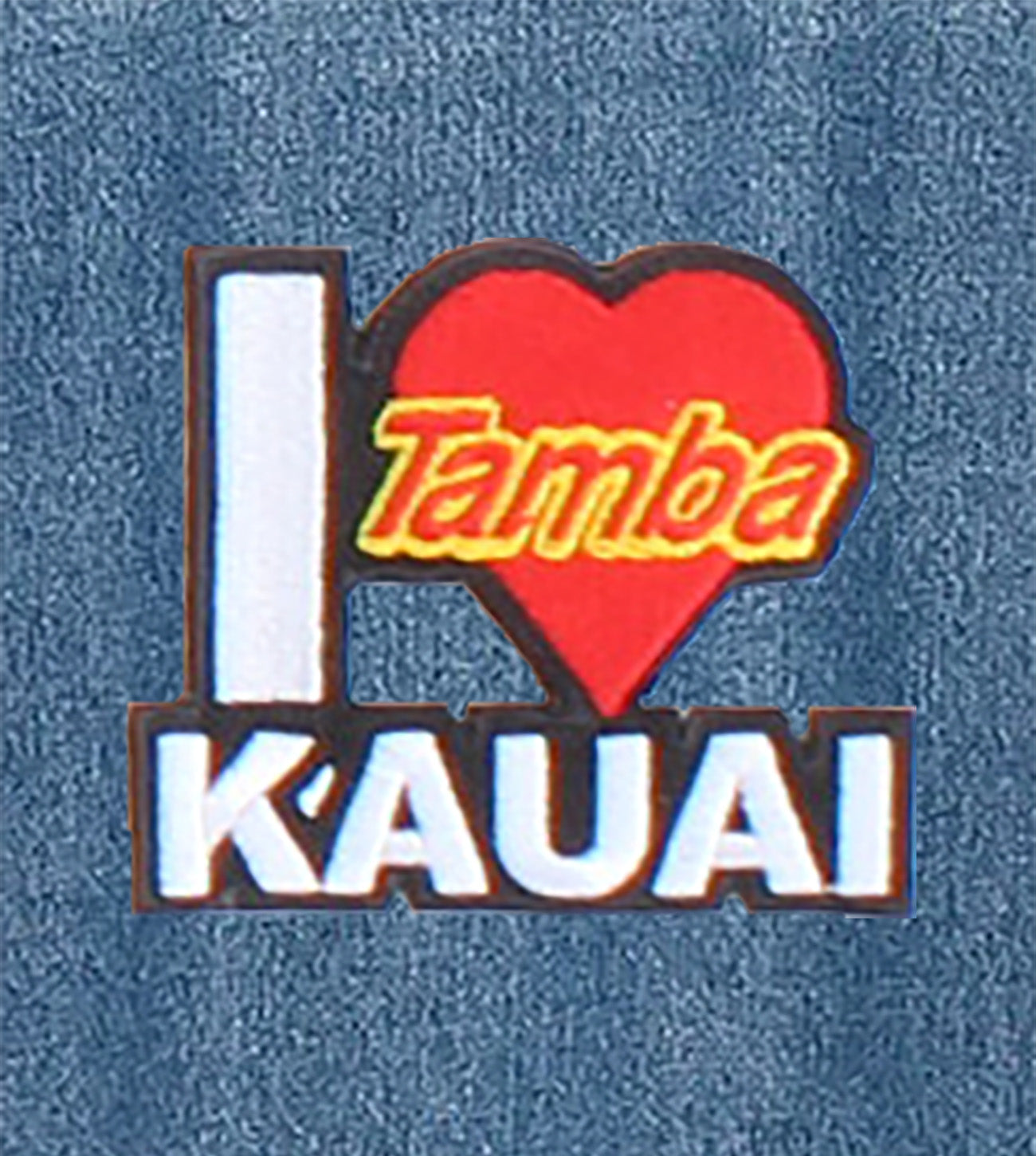 I Heart Kauai Iron-On Patch - Black/White/Red