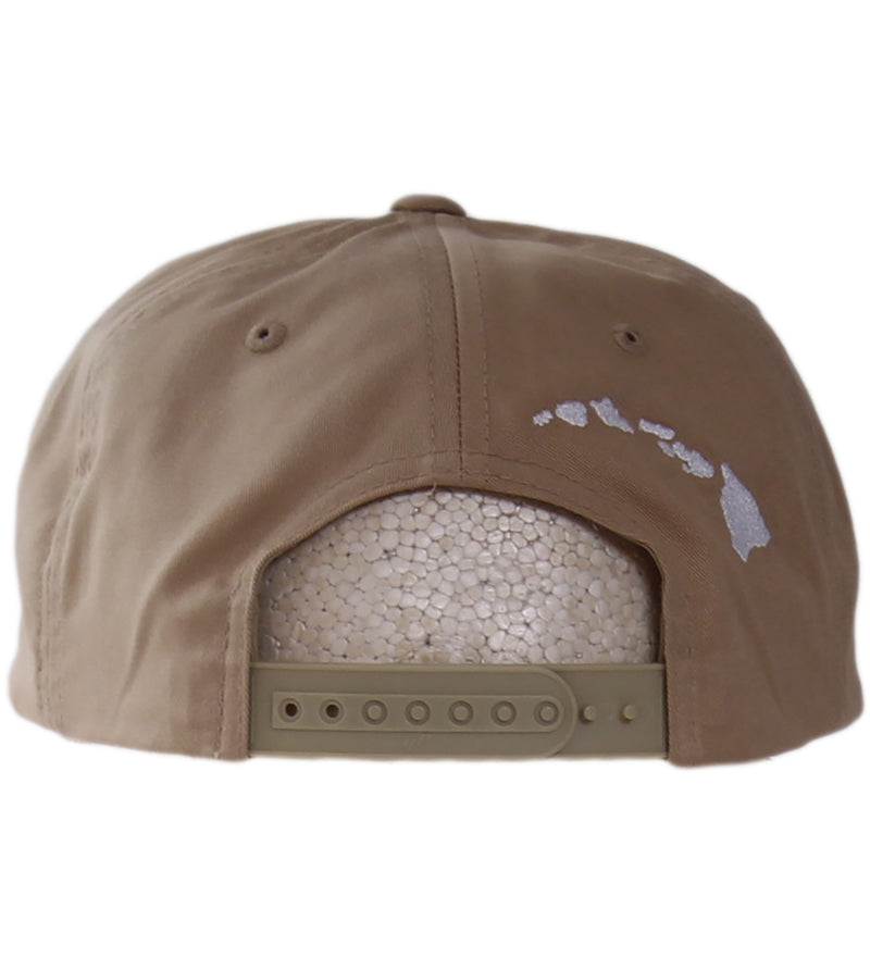 Classic Surf Co 3D Light Snapback Hat - Khaki/White