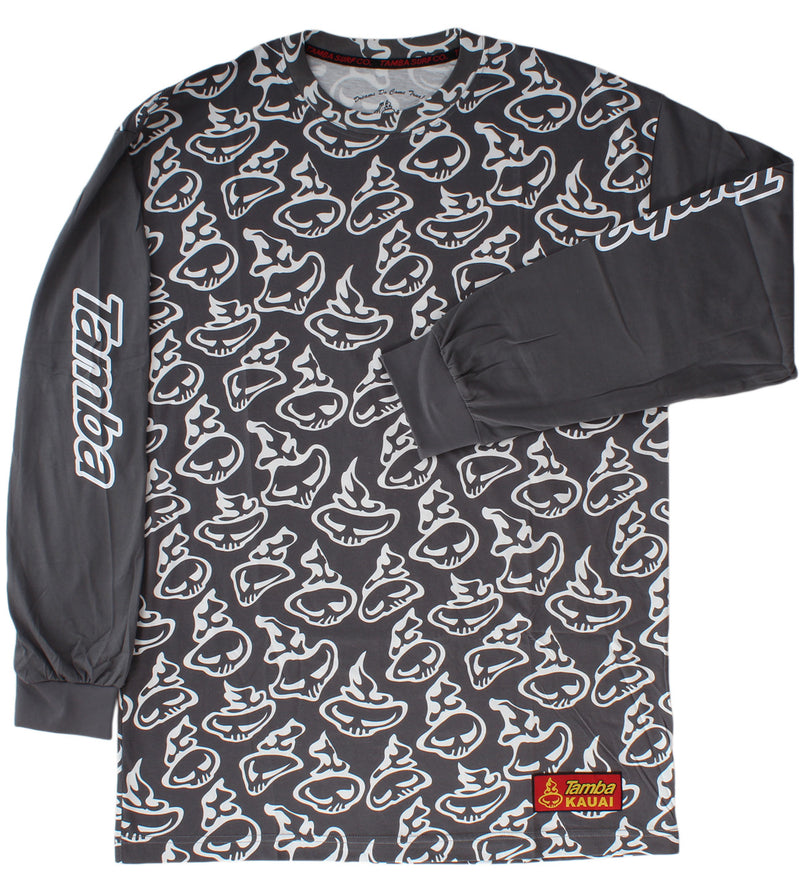 Swirly Long Sleeve Shirt - Light Grey