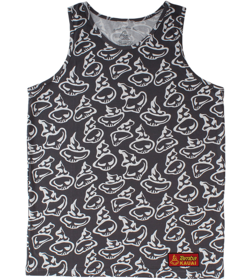 Swirly Tank Top Shirt - Light Grey