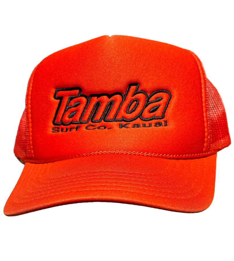 Surf Co Trucker Embroidered Hat - Orange/Black