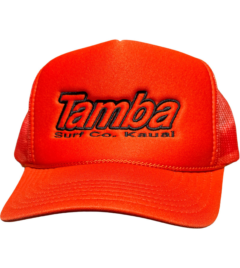 Surf Co Trucker Embroidered Hat - Orange/Black