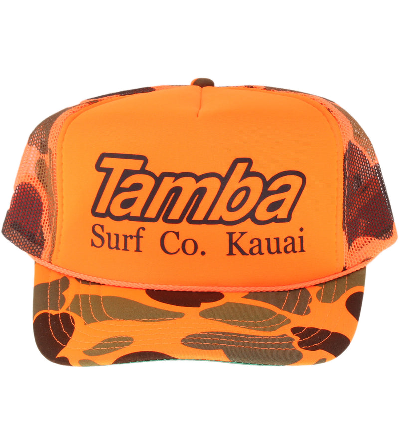 Surf Co Trucker Hat - Orange-Camo/Black
