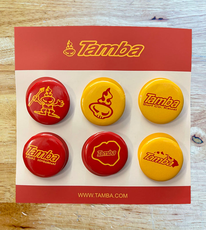 Tamba Button Pins 1.25" - 6 Pack