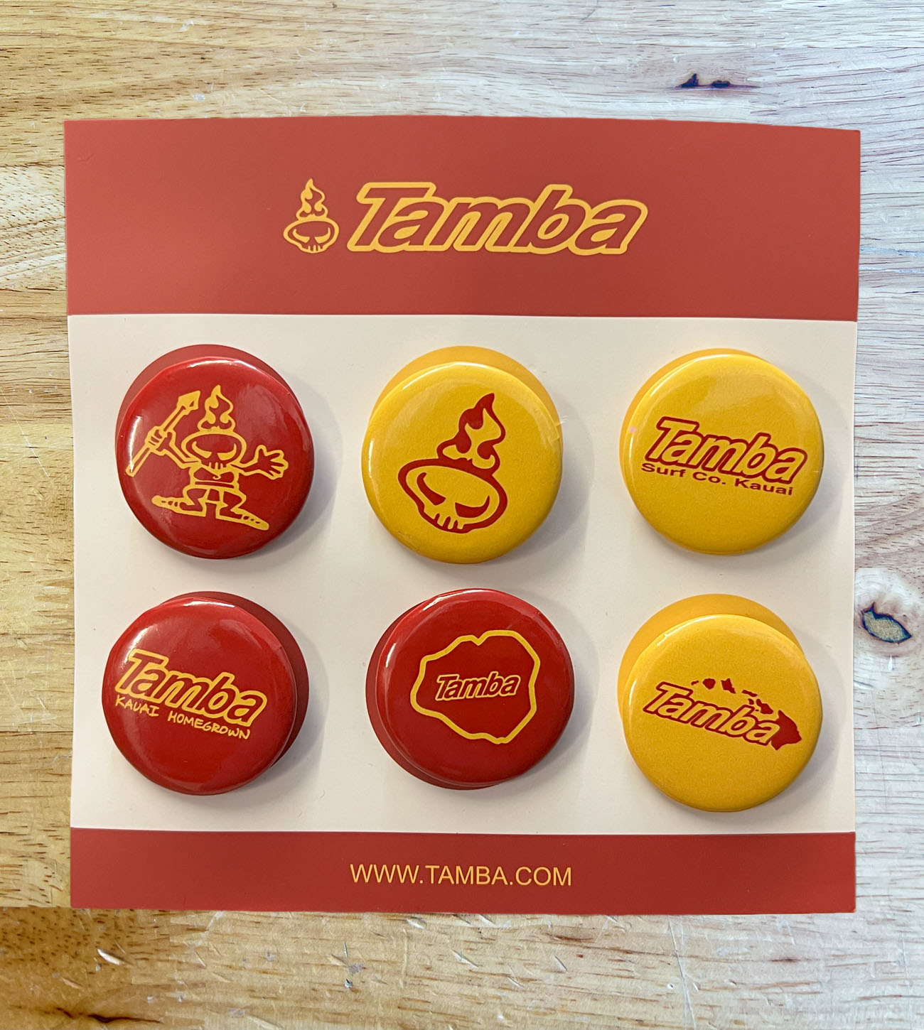 Tamba Button Pins 1.25" - 6 Pack