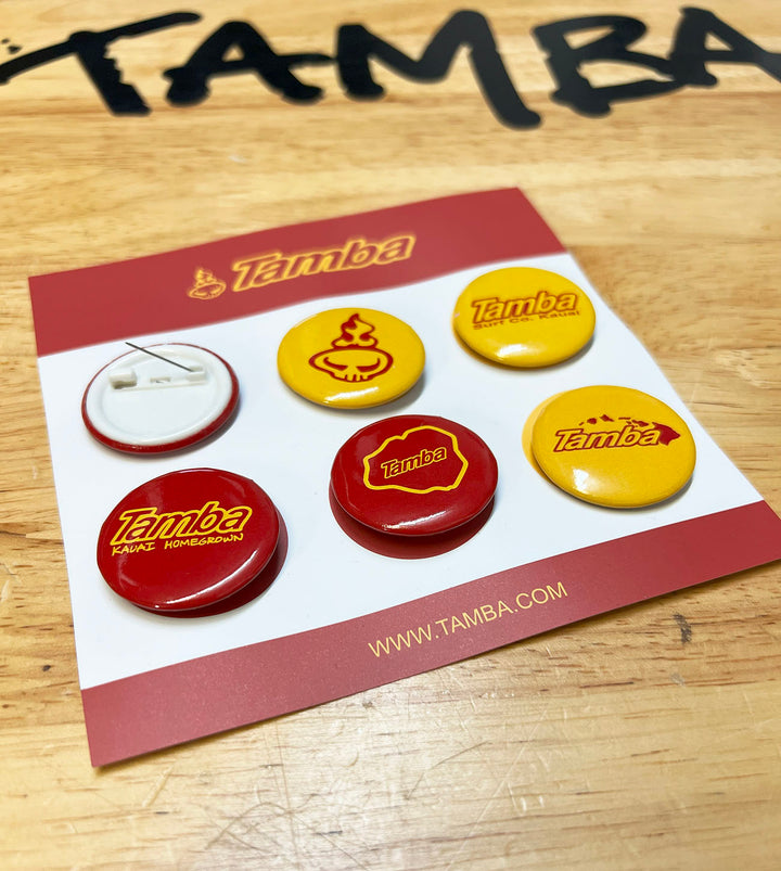 Tamba Button Pins 1.25" - 6 Pack