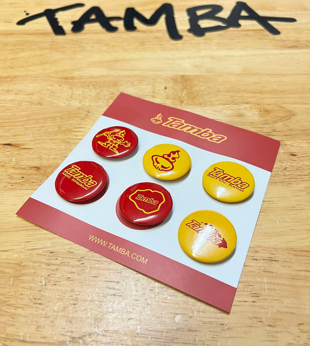 Tamba Button Pins 1.25" - 6 Pack