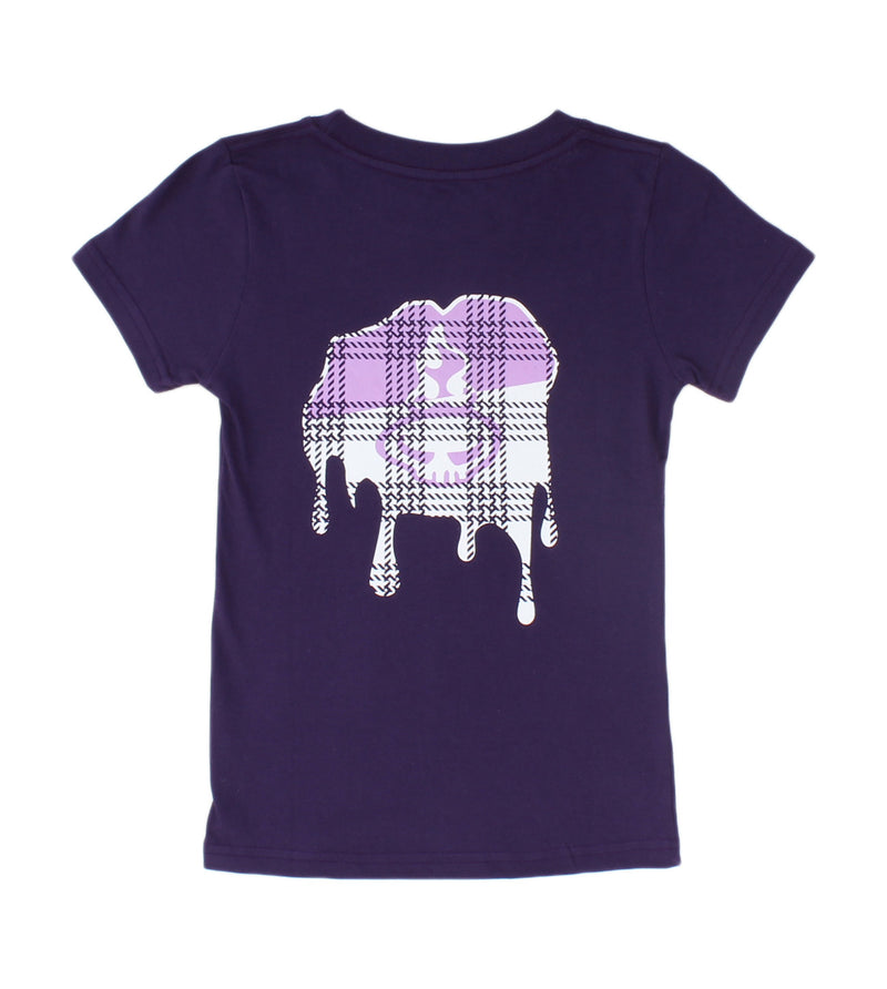 Tamba Drip GIRLS Short Sleeve Shirt - Dark Purple