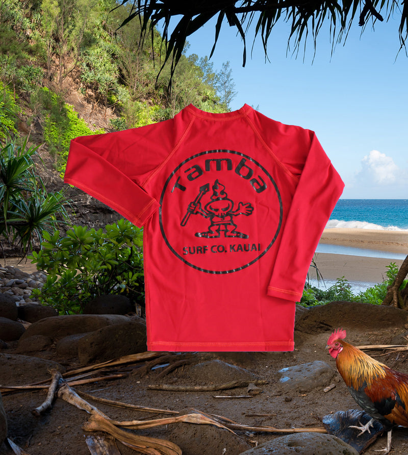 Stamp Rash Guard TODDLER Long Sleeve Shirt - Red