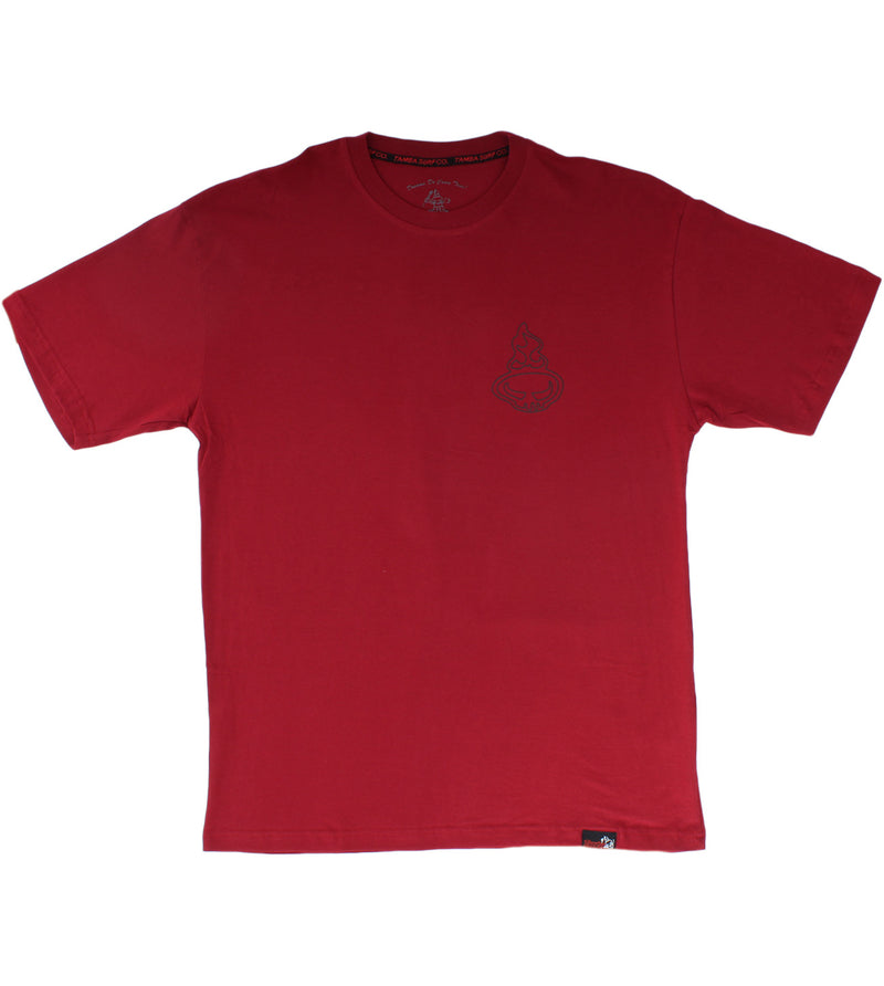 Out Lined Short Sleeve Shirt - Mineral Red