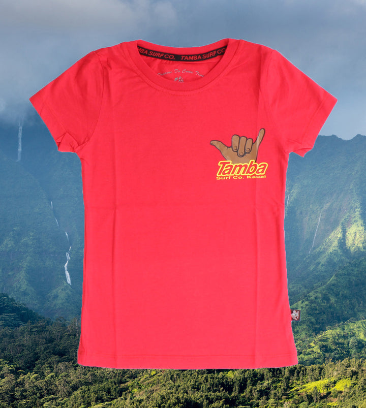 Shaka Short Sleeve GIRLS Shirt - Red