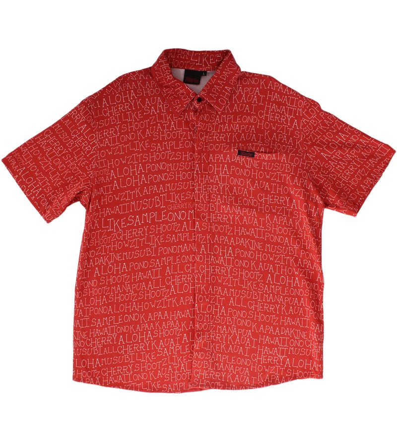 Talk Story Button Down Shirt - Red