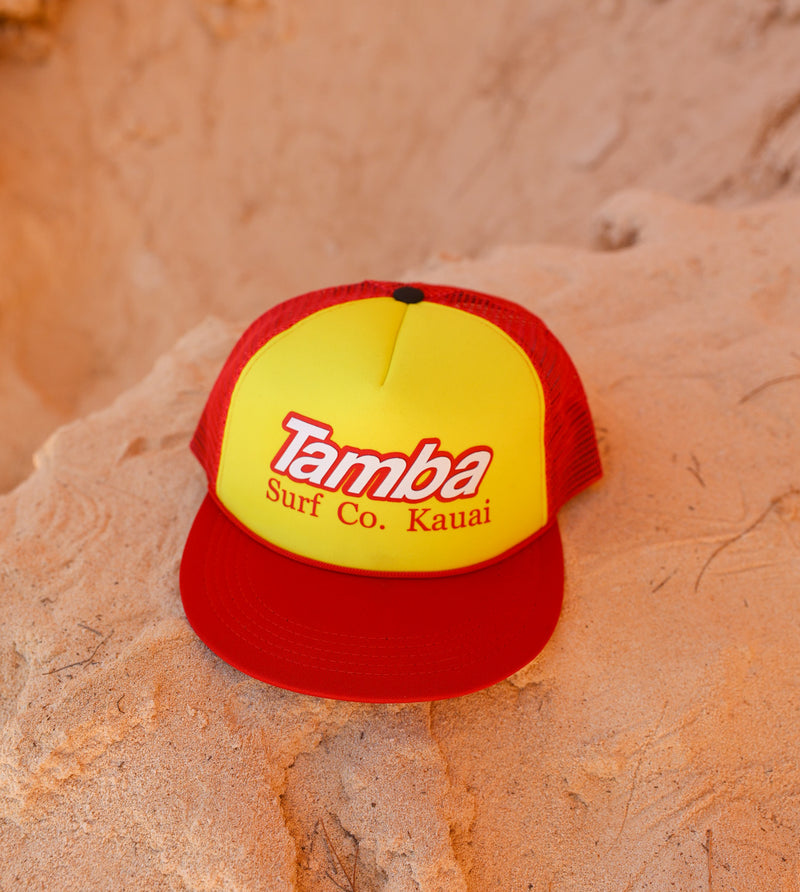 Surf Co Trucker Hat - Red/Yellow/White