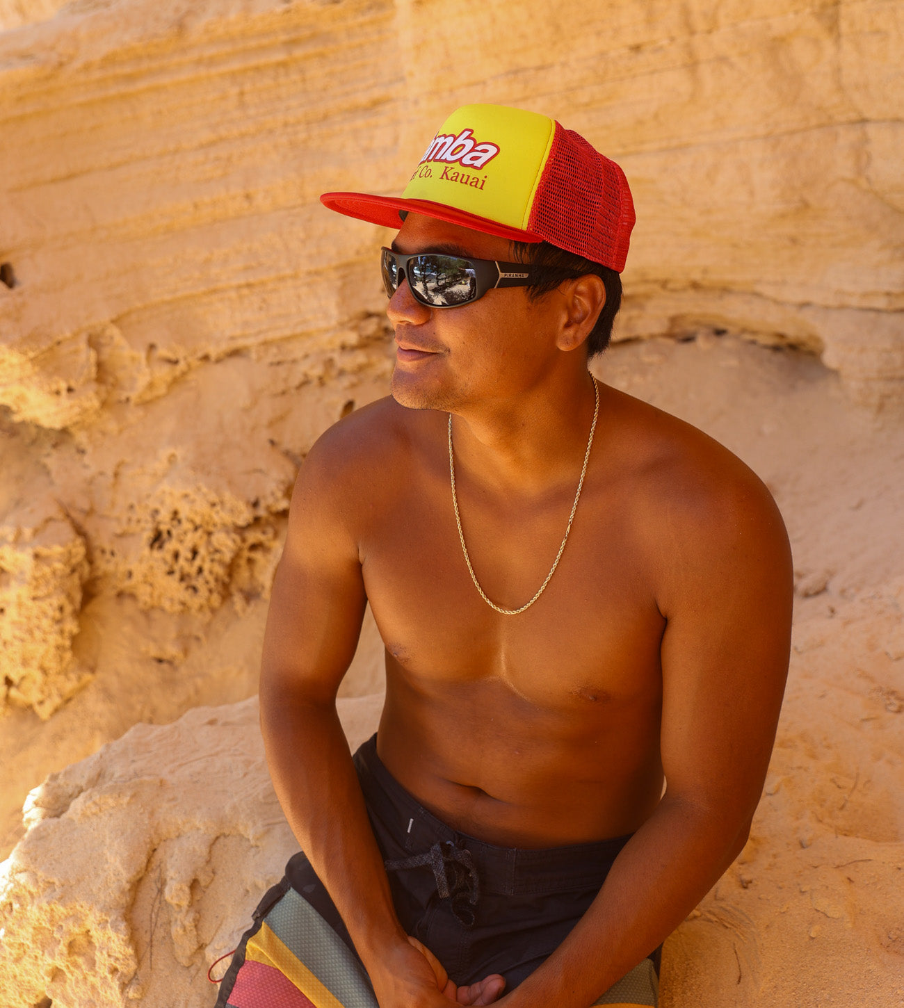 Surf Co Trucker Hat - Red/Yellow/White