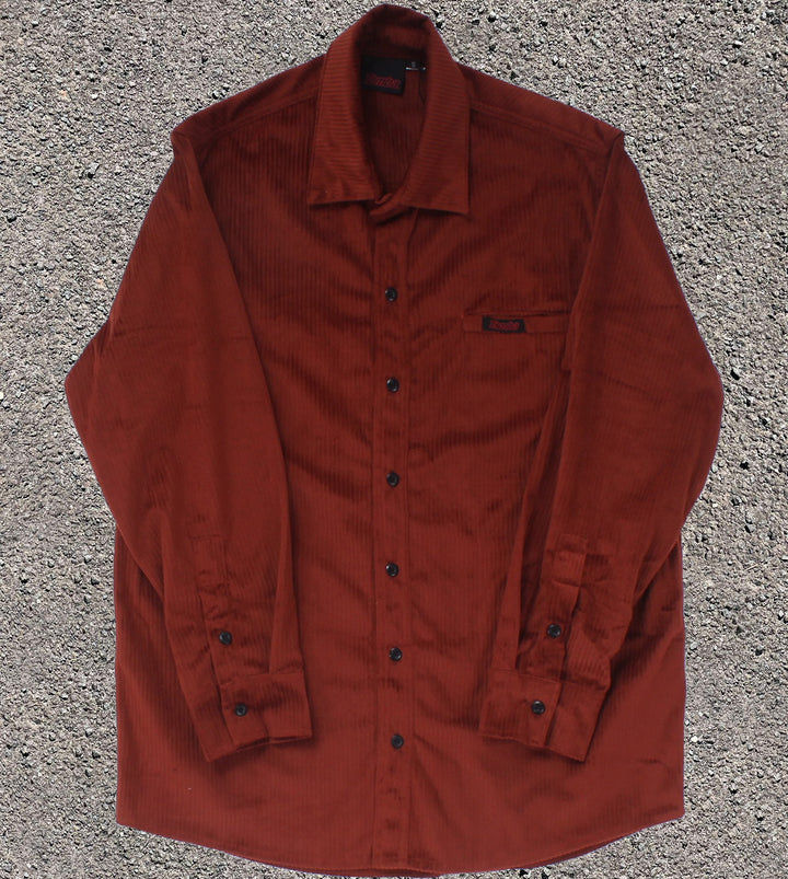 Tamba Corduroy Long Sleeve Shirt - Rust