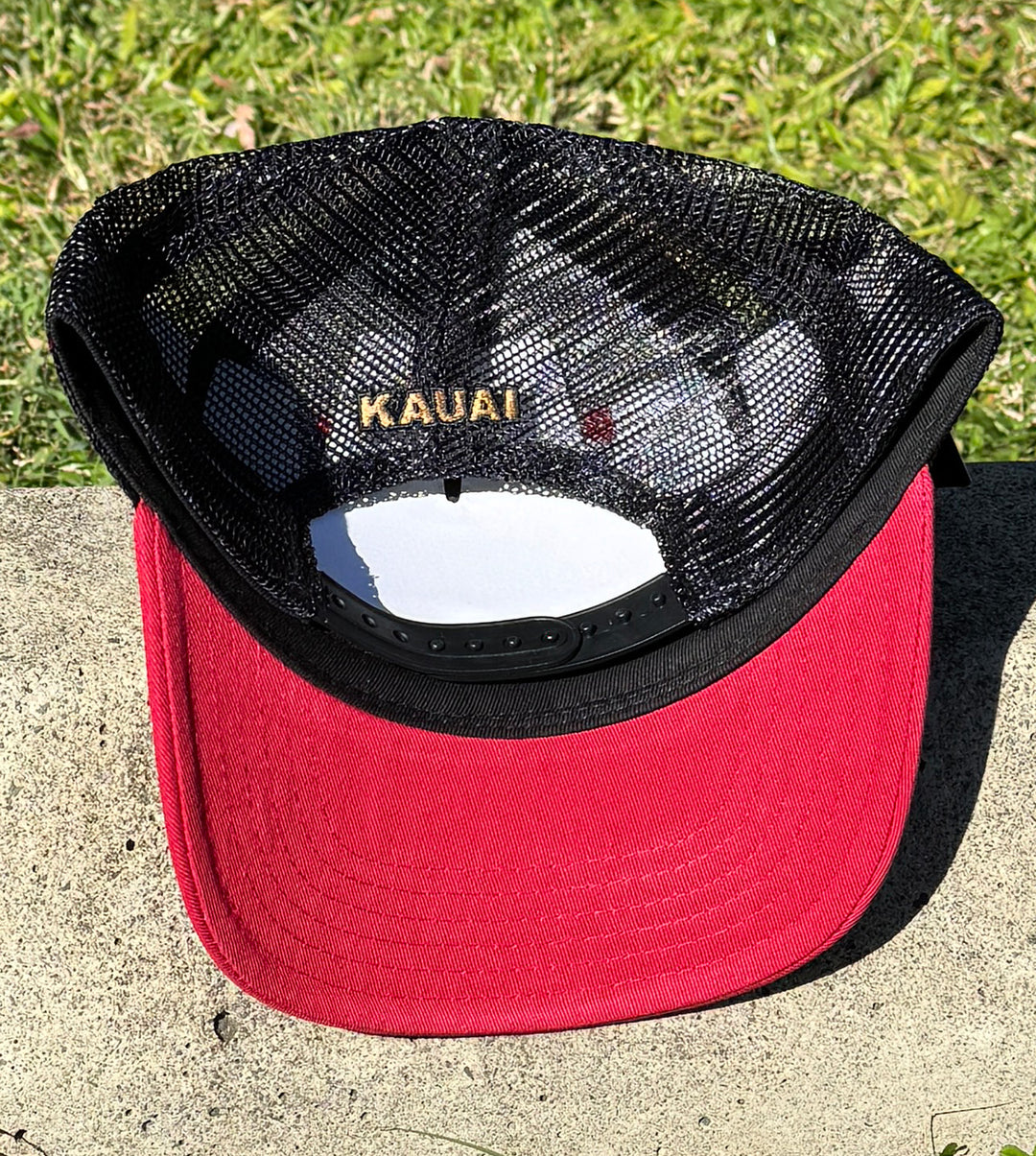 Kahakai Mesh Snapback Hat - Scarlet/Black