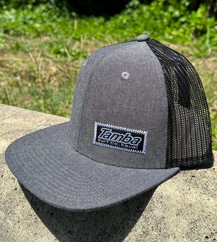 Number One Mesh Snapback Hat - Charcoal/Black