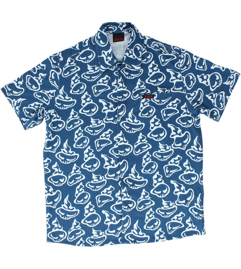 Swirly Button Down Shirt - Blue