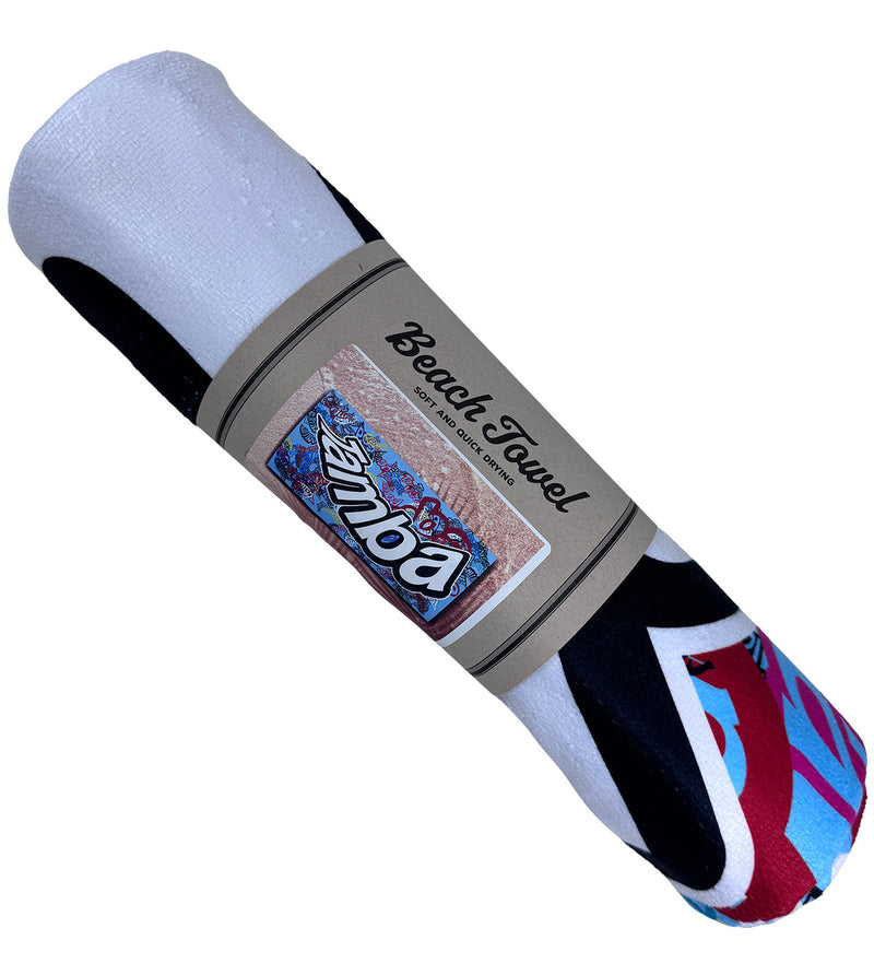 Tamba Towel - Tamba Swoop - Blue/Black/White