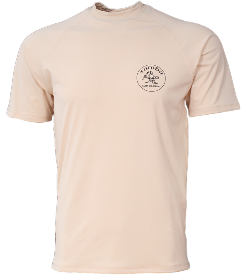 Stamp Rash Guard Short Sleeve Shirt - Sand