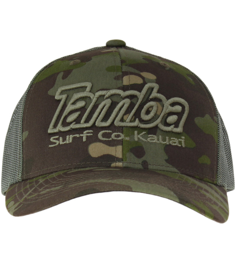 Multicam Surf Co Kaua'i 3D Curvebill Mesh Snapback Hat - Tropic Green