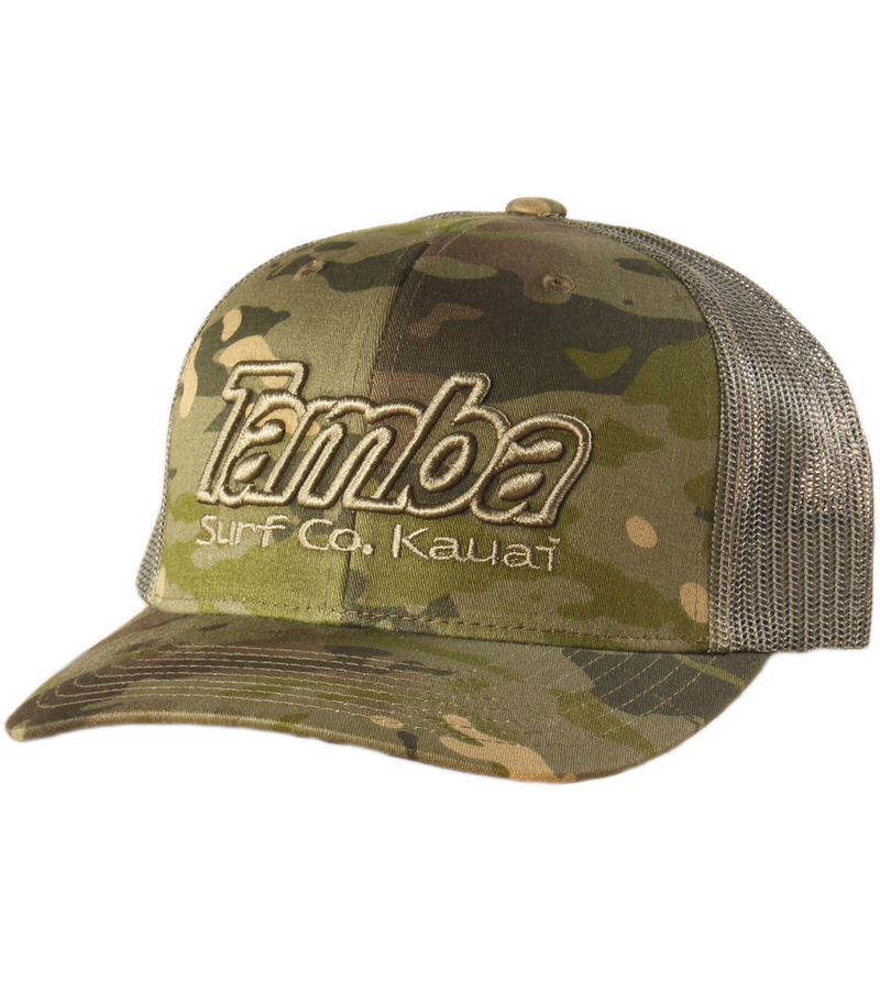Multicam Camo 3D Mesh Curvebill Snapback Hat - Tropic Green