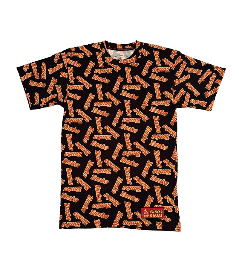 Classic Scattered Short Sleeve Shirt - Black /Yellow/Red