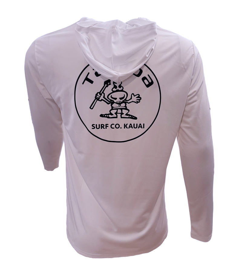 Stamp UV Long Sleeve Hooded Shirt - White