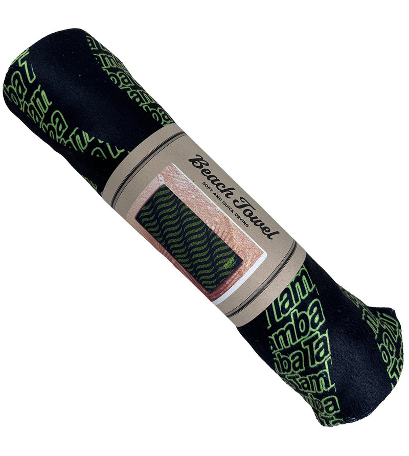 Tamba Towel - Tamba Waves - Black/Green