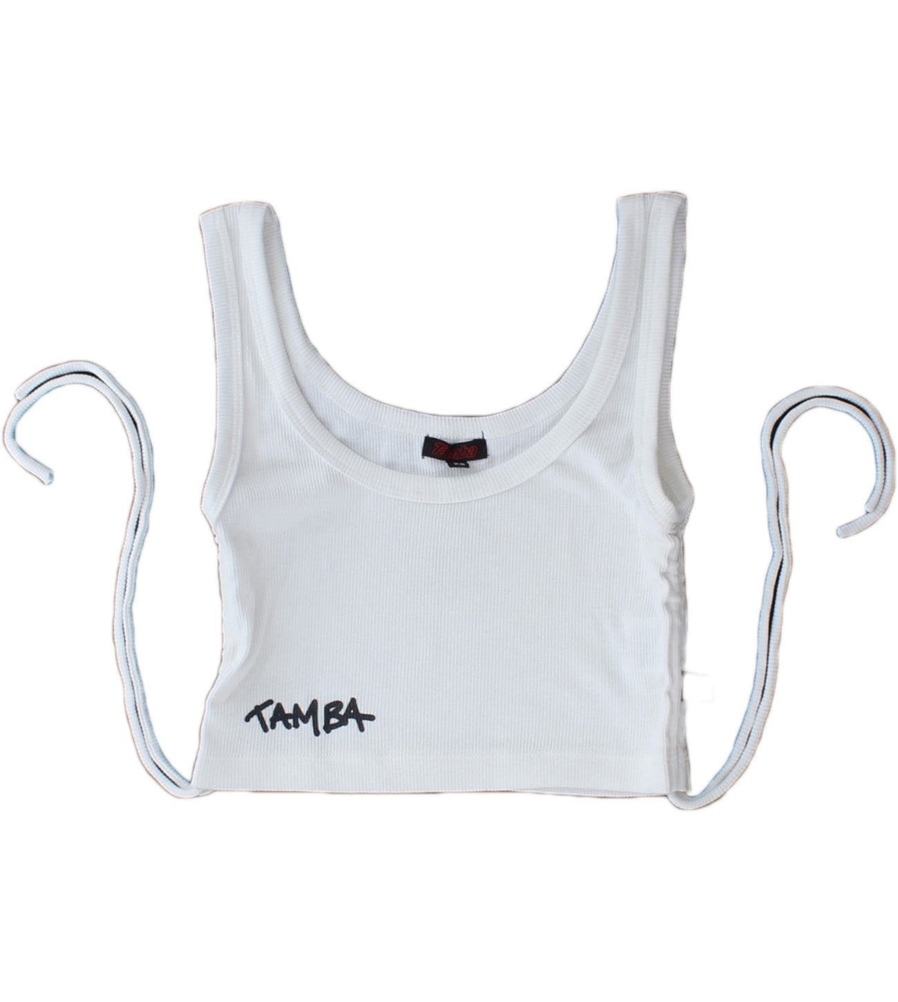 Stuzzy Warrior Women's Adjustable Ribbed Cropped Tank Top Shirt - White