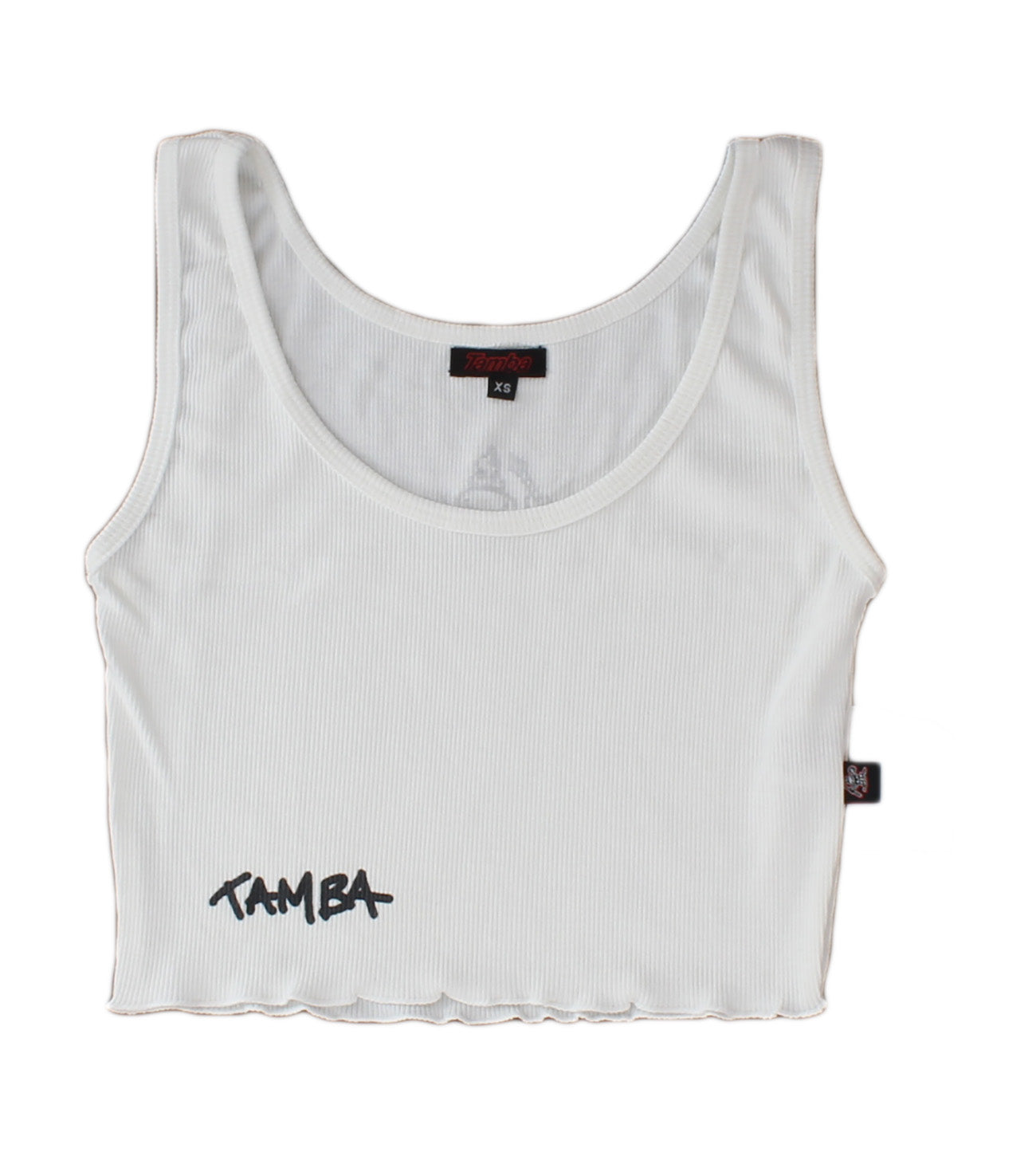 Stuzzy Warrior Womens Ribbed Cropped Tank Top Shirt - White