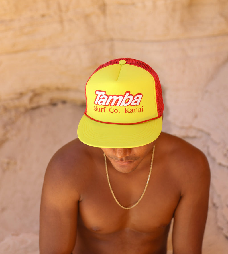 Surf Co Trucker Hat - Yellow/Red/White