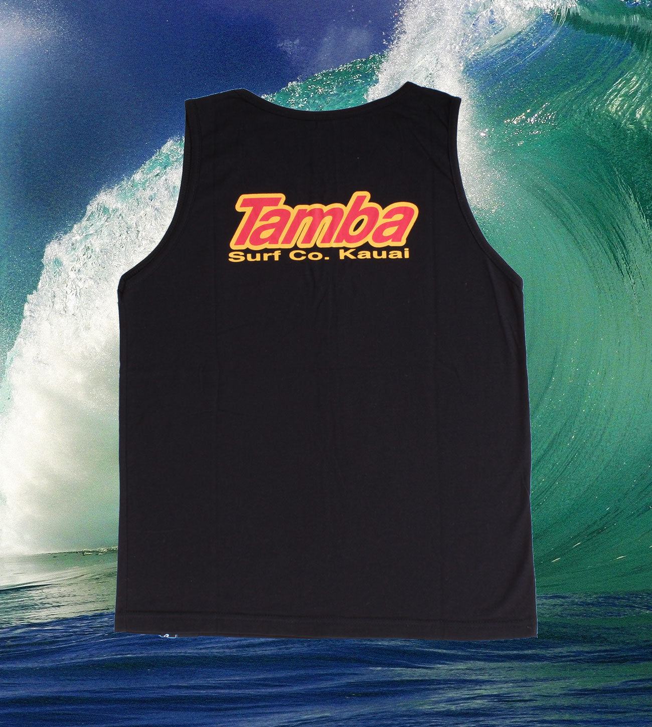 Surf Co Kaua'i YOUTH Tank Top Shirt - Black/Yellow/Red