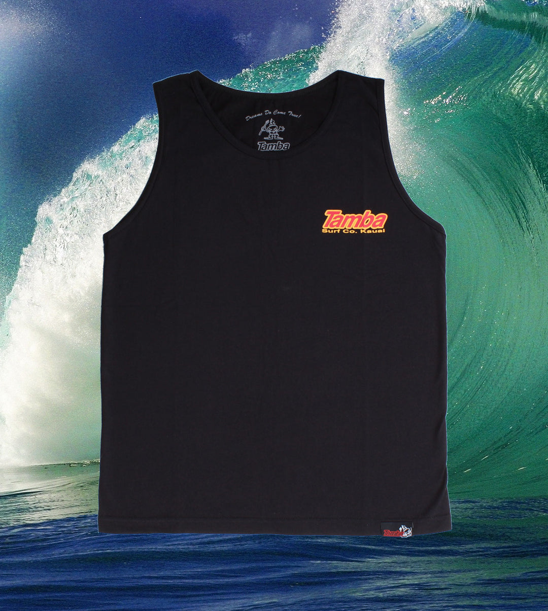 Surf Co Kaua'i YOUTH Tank Top Shirt - Black/Yellow/Red