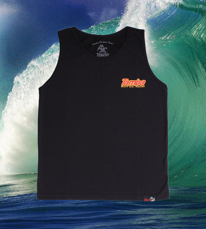 Surf Co Kaua'i YOUTH Tank Top Shirt - Black/Yellow/Red