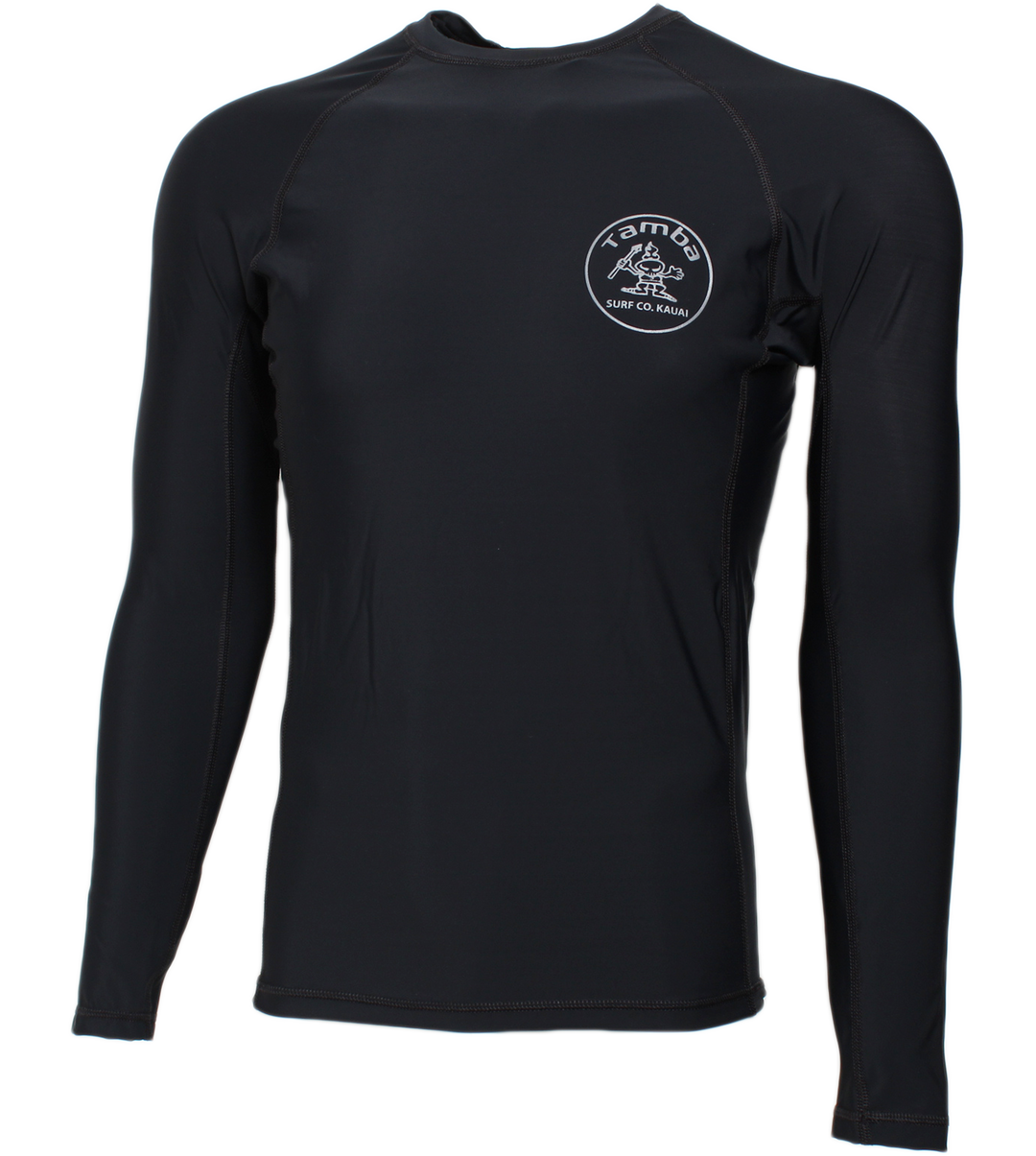 Stamp Rash Guard Long Sleeve Shirt - Black