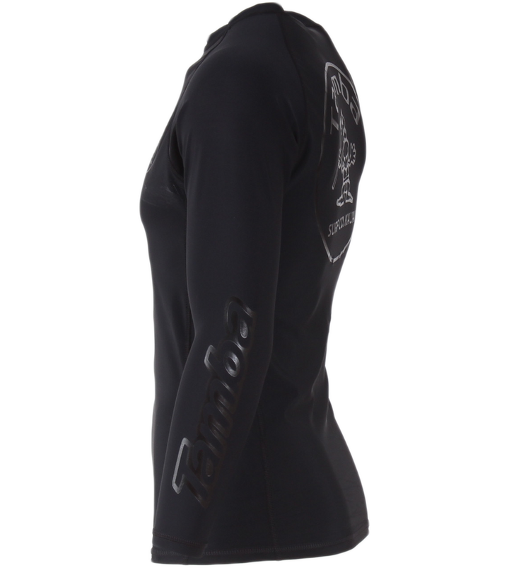 Stamp Rash Guard Long Sleeve Shirt - Black