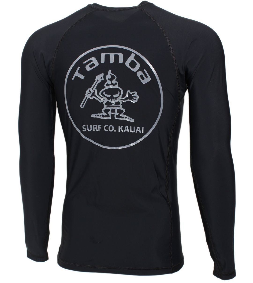 Stamp Rash Guard Long Sleeve Shirt - Black