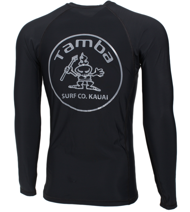 Stamp Rash Guard Long Sleeve Shirt - Black