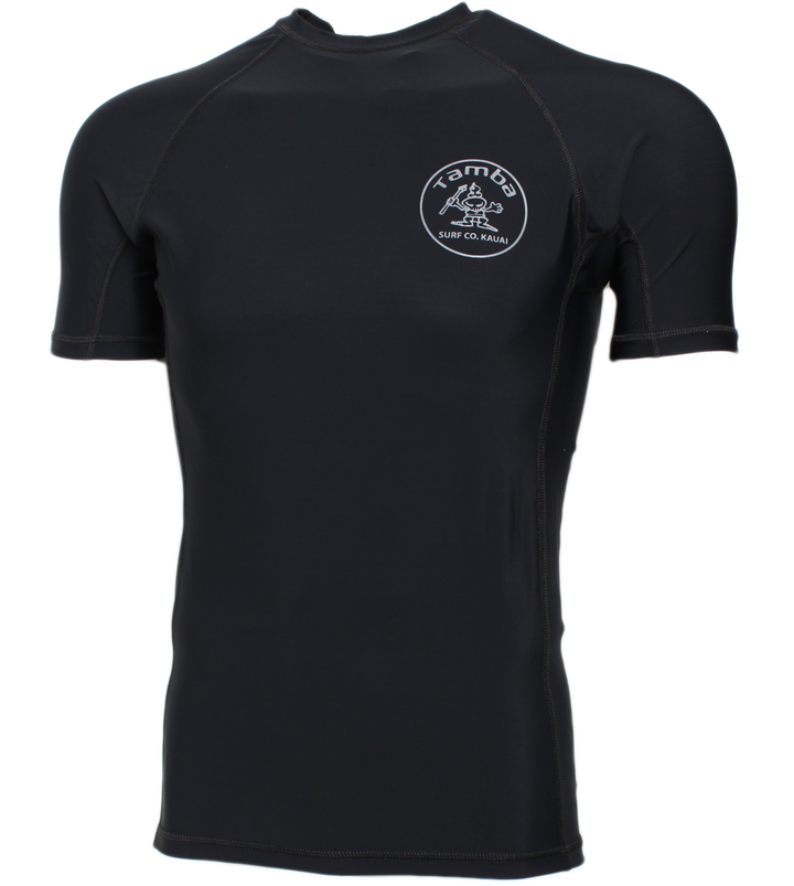 Stamp Rash Guard Short Sleeve Shirt - Black