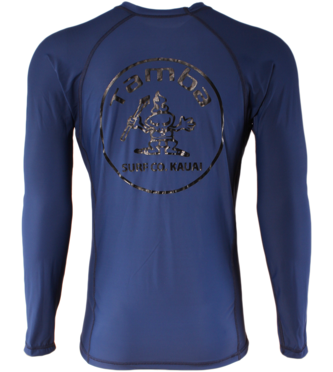 Stamp Rash Guard Long Sleeve Shirt - Navy