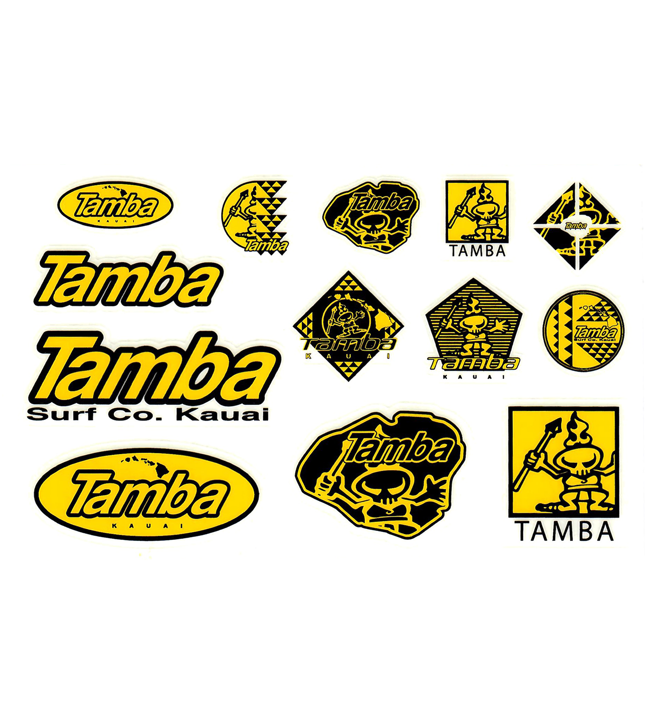 Sticker Fun Sheet Yellow/Black Tamba Surf Company